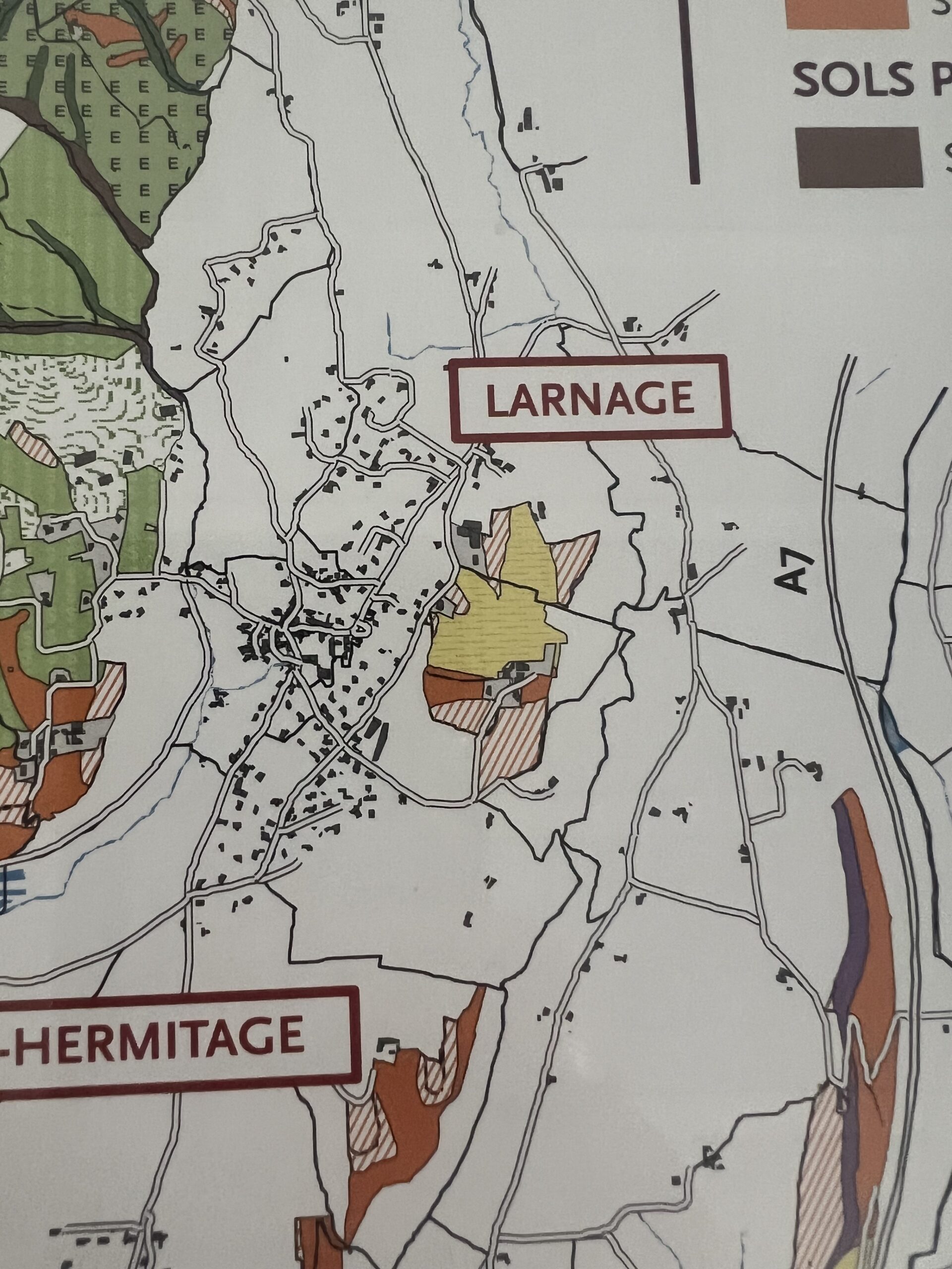 Carte des terroirs de Crozes-Hermitage