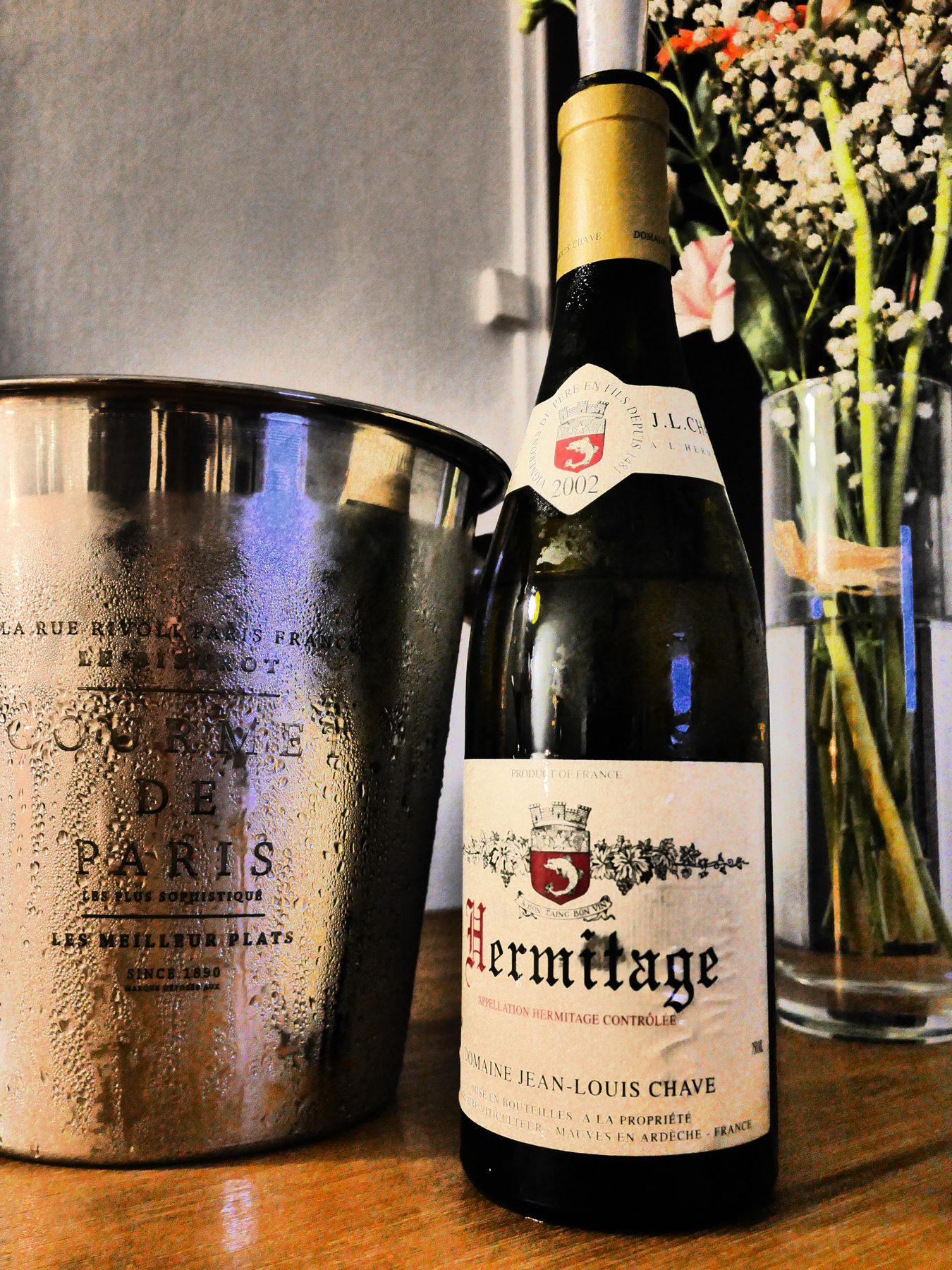 Bouteille au seau, avant le service
